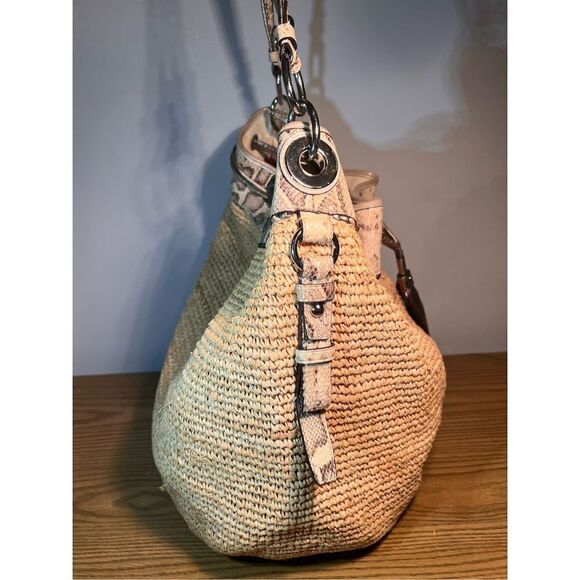 Coach Oversized Straw Python Tote bag Unique and Beautiful - Picture 4 of 9